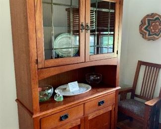Shaker or Craftsman style china hutch and server (47"w x 18"d x 79"h)