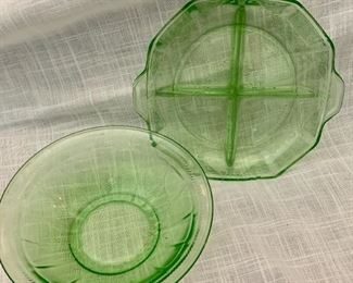 Green depression glass