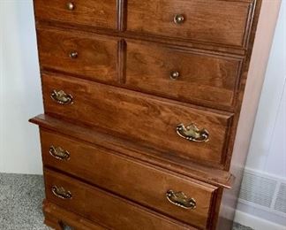 5-drawer wood chest (33"w x 17"d x 46"h)