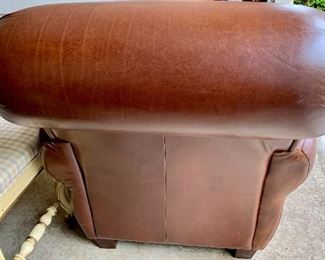 38w x 36d x 34h (19 floor to seat) Rich Brown Leather Arm Chair $225