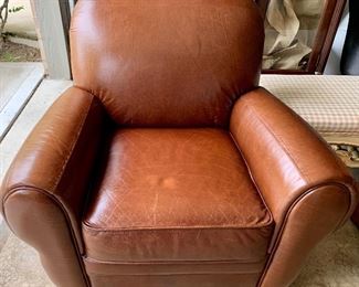  38w x 36d x 34h (19 floor to seat) Rich Brown Leather Arm Chair $225
