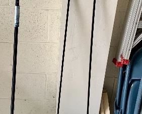 App. 50” Tall Sheppard Hook $15
2 app 30” Sheppard hooks $10 ea
6 pc white garden fencing $10