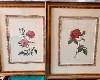 (2)17.5 x 20.5 framed & matted Roses  with plaques on frame
$10 ea, 2 for $15