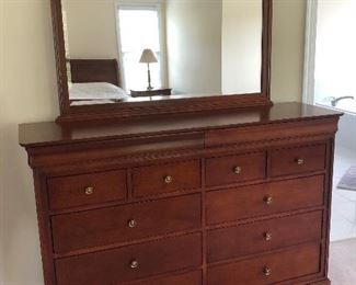 Master bedroom dresser and mirror.  