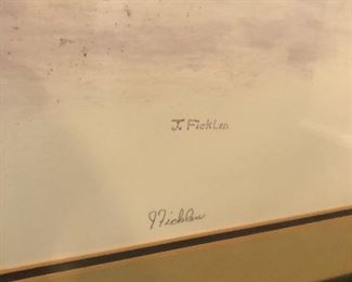 Vintage WWII fighter aircraft signed and numbered print.    Signed by Pappy Boyington.  