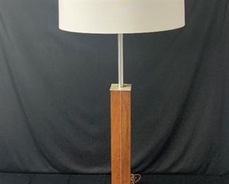 Walter Von Nessen Wood/Brushed Chrome Table Lamp