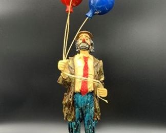 Ron Lee Sculpture - Sad Clown with Balloons"