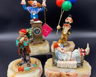 4 Ron Lee Clown Sculptures Including Bozo For President