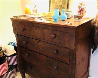 Empire antique flame mahogany chest of drawers 