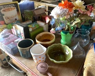 Flower pots and even some new boxed kitchen items
