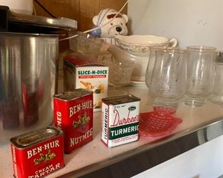 Vintage kitchen goodies all over the place