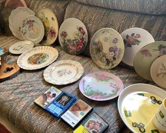 Beautiful collector plates and old vintage cassette tapes too