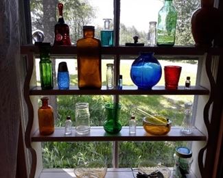 Bottles and colored glass