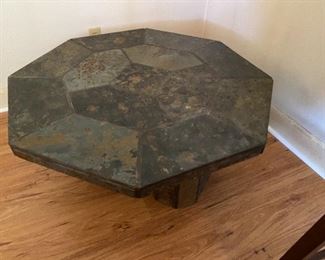 Paul Kingma Brutalist Slate Coffee Table (Purchased in 1990's from German Showroom at High Point Furniture Market/Unsigned)