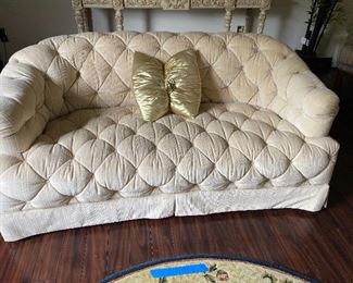 WE HAVE 2 OF THESE TUFTED LOVE SEATS