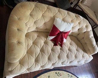 WE HAVE 2 OF THESE TUFTED LOVE SEATS