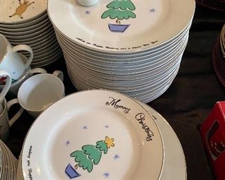 MERRY BRITE CHRISTMAS DISHES