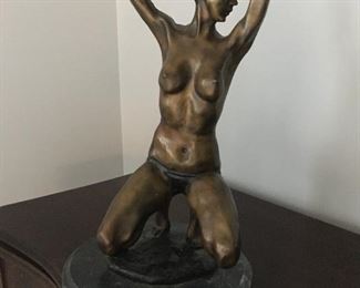 Nude dancer by Colinet in bronze.