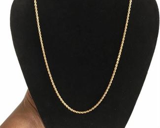 64. 14kt 24 Gold Turkish Rope Chain