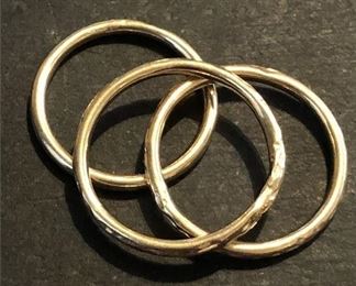 67. Trio of 14kt Stacking Band Rings
