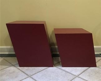 79. Pair of Modern Wood Asymmetrical Tables