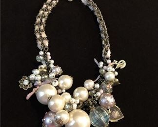96. Rare Vintage Betsey Johnson Chunky Charm Necklace A