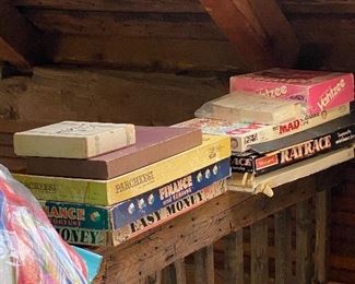 Vintage board games and toys.