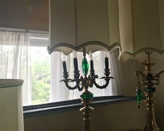 Emerald Glass Lamp