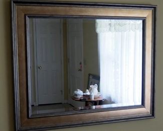 Framed Beveled Glass Wall Mirror, 24" x 30"