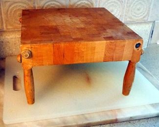 Cutting Board Assortment, Including 12"x18" Marble Board, Polyvinyl board, And Small Butcher Block Stand