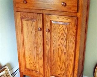 Solid Wood 2 Door Storage Cabinet With Single Drawer, 52" x 36" x 16.5"
