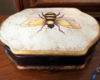 Ladies Matching Necklace And Earring Sets Qty 4, And Matching Broach And Earring Set, Includes Ceramic Bumble Bee Trinket Box