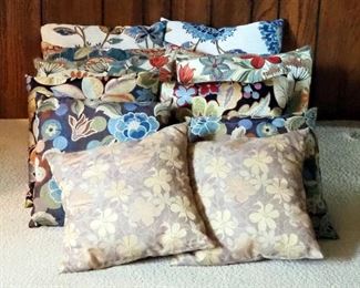 Decorative Floral Throw Pillows, Approximately 18" x 18", Qty 12