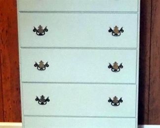 Solid Wood 5 Drawer Chest Of Drawers, 43.25" x 25.5" x 15"