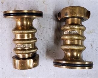 Antique Brass Firehose Nozzles, Qty 2