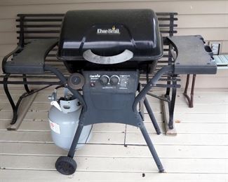 Char-Broil Rolling Gas Grill With 2 Burners, 44" x 48" x 18", Includes Propane Tank