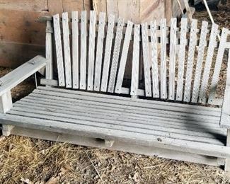 Wood Porch Swing, 27" x 62" x 26" With Stand