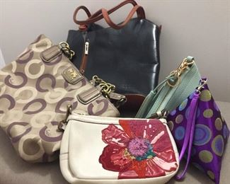 Assorted purses.