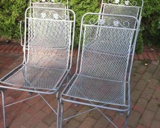 Set of wrought iron chairs.