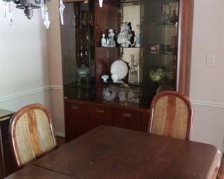 lighted china  cabinet from  Decor  It  is 16"  deep- 62" wide and 80"  tall