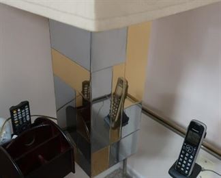 two  tone chrome and  gold  lamp