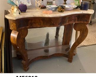 ME6019: Marble Top Server Table with Mirror 
