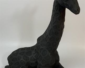 Black Painted Plaster Giraffe