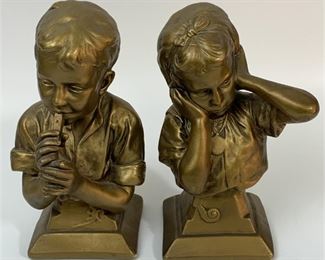 E. Villanis Esco Statues/book ends