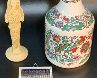 Items made in Greece including Metaxa Vase