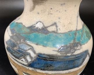 Oakwood Studio Raku Pottery Vase