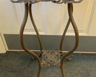 Metal Plant Stand with Marble Top
