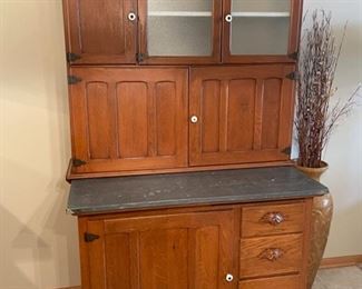 CLEARANCE !  $500.00 NOW, WAS $1,800.00...............Antique Hoosier Cabinet.... prettiest I’ve ever seen!!! (G156)
