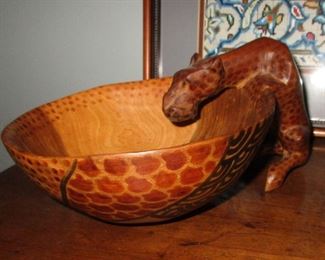 carved bowl leopard