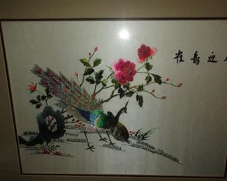 Asian silk thread art